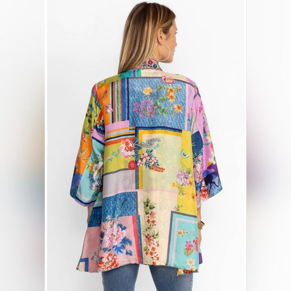 Johnny Was 100% Silk Reversible Stallion Yena Kimono, Boho, S, NWT - Picture 9 of 10